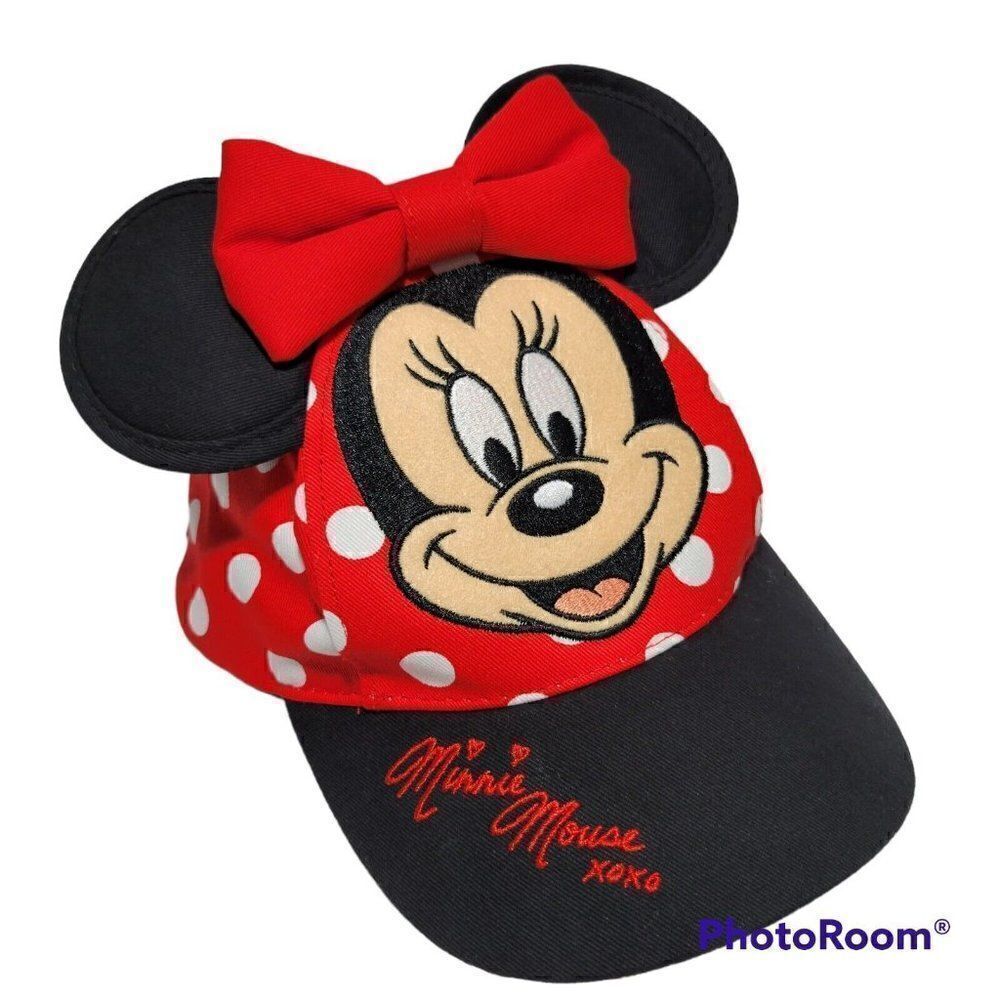 Disney Parks Baseball Hat Toddler Minnie Mouse xoxo Ears Bow Polka Dot Kids Cap